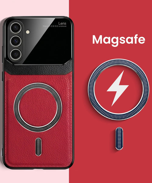 Samsung Galaxy A56 5G Premium Magsafe Magnetic Leather Lens Protective Case
