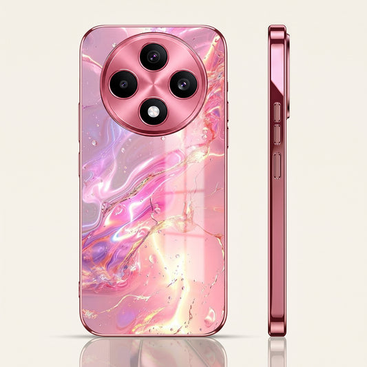 Oppo F27 5G Pearl Aurora Pink Electroplated Glass Phone Back Case