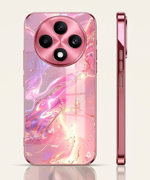 Oppo F27 Pro+ 5G Pearl Aurora Pink Electroplated Glass Phone Back Case