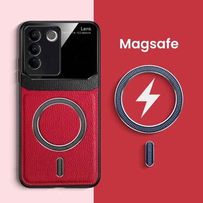 Vivo V27 5G Premium Magsafe Magnetic Leather Lens Protective Case