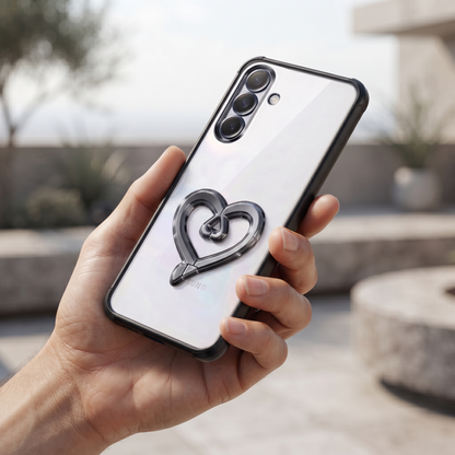 Samsung Galaxy A56 5G Premium Heart Transparent Shockproof Airbag Phone Case