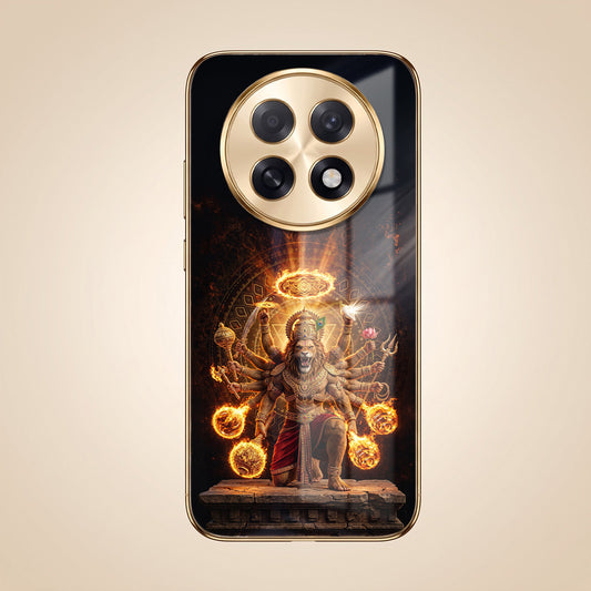 Oppo F31 Pro+ 5G Lord Narasimha Gold Electroplated Glass Phone Back Case