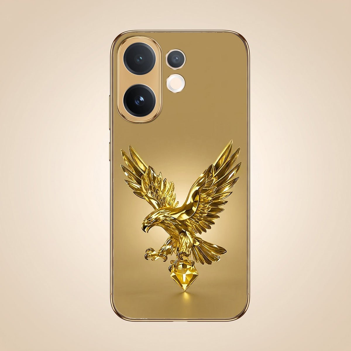 Vivo V60 5G Golden Eagle Gold Electroplated Glass Phone Back Case