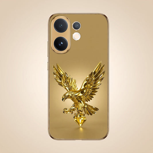 Vivo T4 Pro 5G Golden Eagle Gold Electroplated Glass Phone Back Case