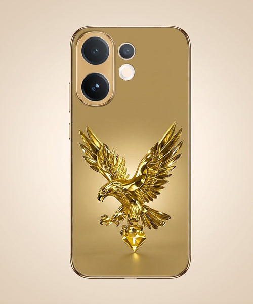 Vivo V60 5G Golden Eagle Gold Electroplated Glass Phone Back Case