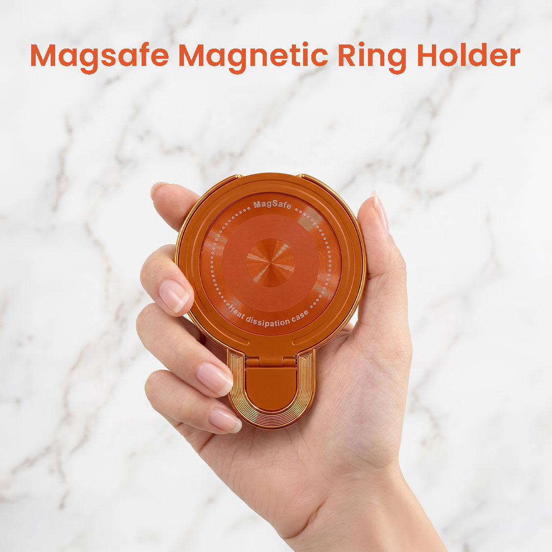 Motorola Edge 60 Pro 5G Invincible Bracket Ring Stand Shimmer Airbag Cosmic Orange Case