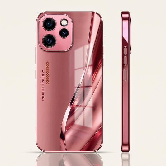 Oppo Reno 15 Pro 5G Luxury Infinity Energy Pink Electroplated Glass Phone Back Case