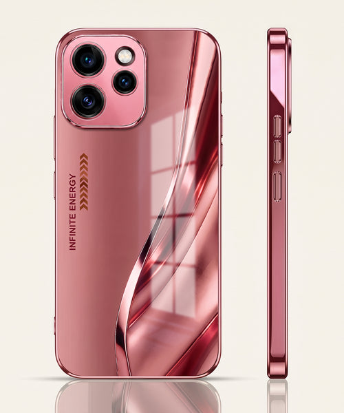 Oppo Reno 15 Pro 5G Luxury Infinity Energy Pink Electroplated Glass Phone Back Case