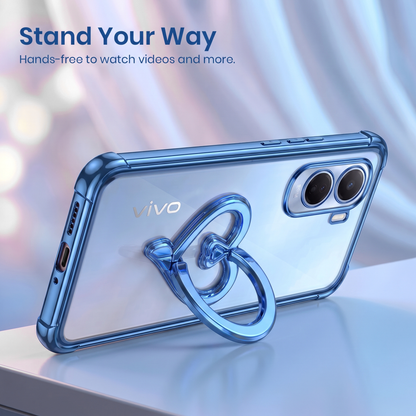 Vivo T5 Pro 5G Premium Heart Transparent Shockproof Airbag Phone Case