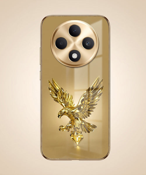 Oppo F27 Pro+ 5G Golden Eagle Gold Electroplated Glass Phone Back Case