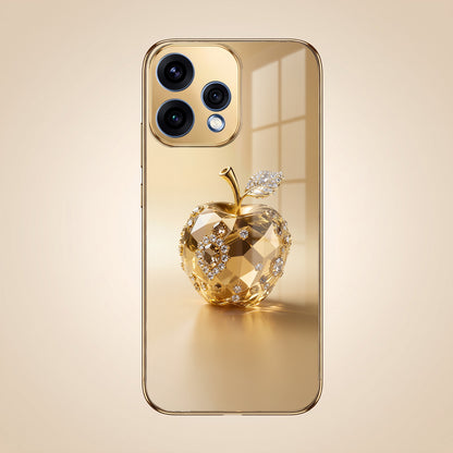 Oppo Reno 15 5G Golden Apple Gold Electroplated Glass Phone Back Case