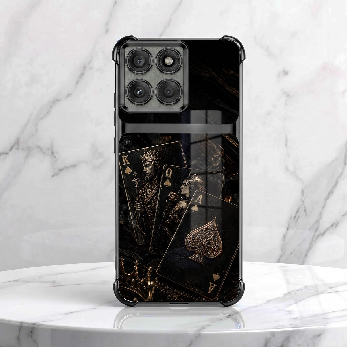 Motorola Edge 60 Pro 5G Gold Poker Cards Dual-Tone Transparent Airbags Case