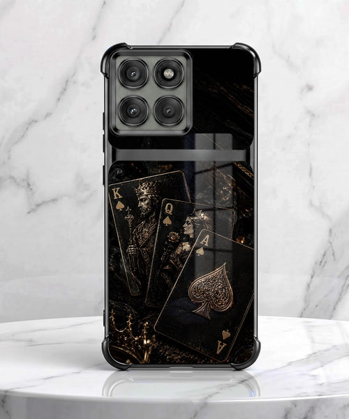 Motorola Edge 60 Pro 5G Gold Poker Cards Dual-Tone Transparent Airbags Case