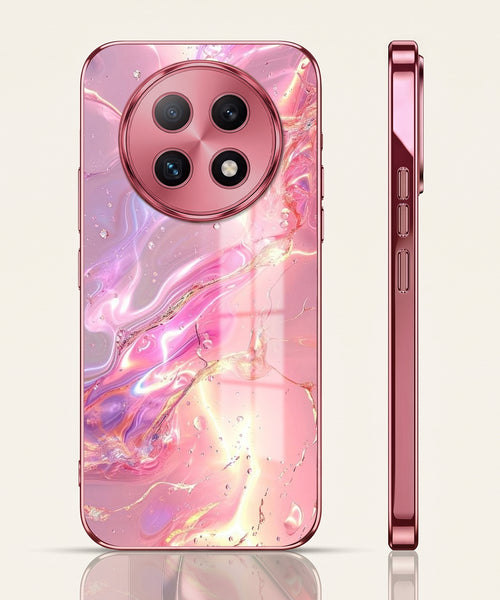 Oppo F29 Pro 5G Pearl Aurora Pink Electroplated Glass Phone Back Case