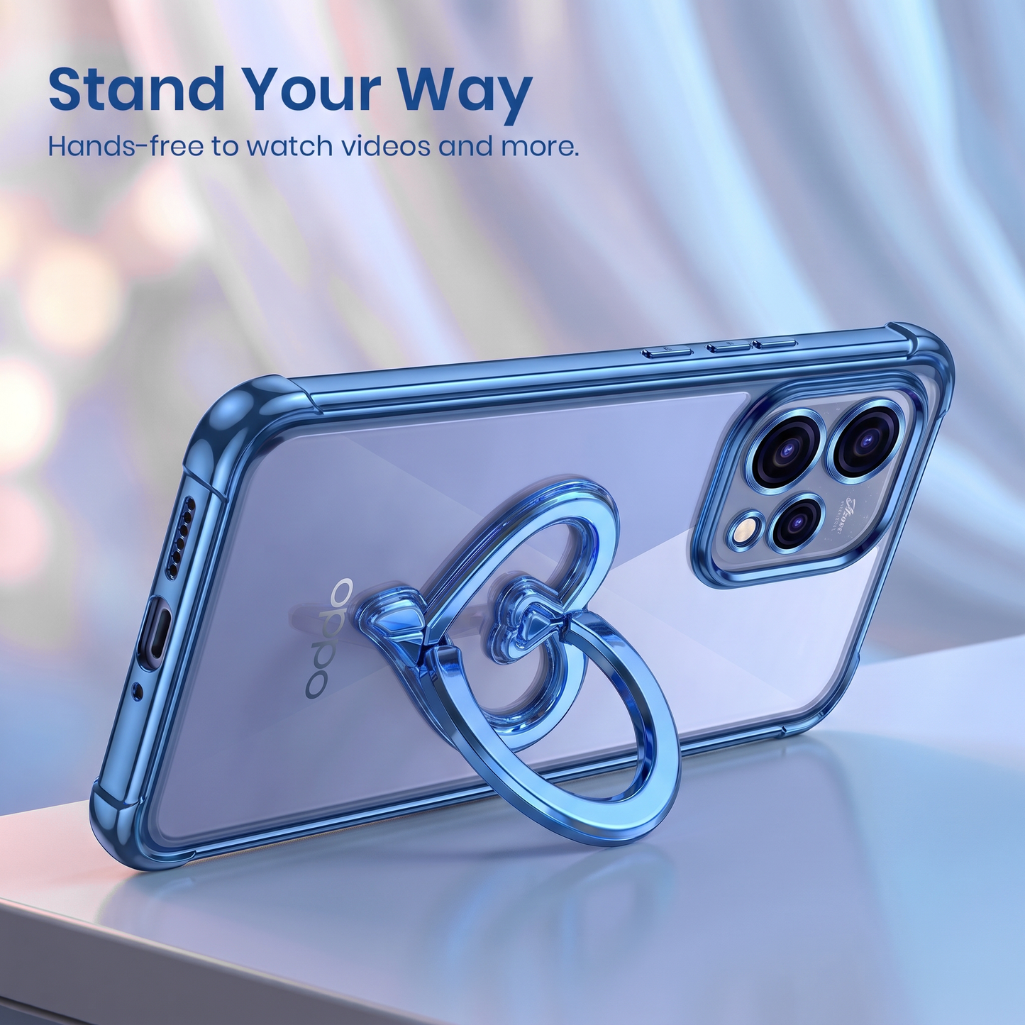 Oppo Reno 15 5G Premium Heart Transparent Shockproof Airbag Phone Case