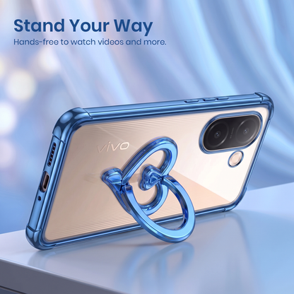 Vivo V60e 5G Premium Heart Transparent Shockproof Airbag Phone Case