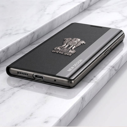 Samsung Galaxy A55 5G Satyamev Jayate Flip Leather Case