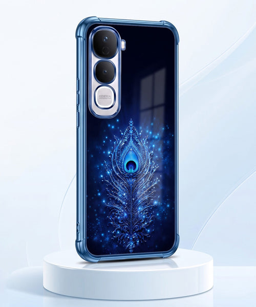 Vivo Y400 Pro 5G Premium Peacock Feather Airbags Printed Back Case