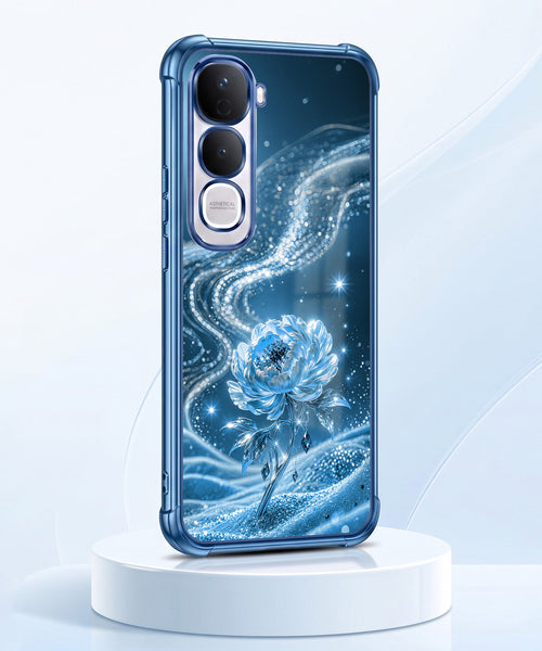 Vivo Y400 Pro 5G Blue Rose Airbags Printed Back Case