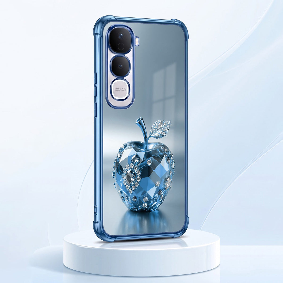 Vivo Y400 Pro 5G Blue Apple Airbags Printed Back Case