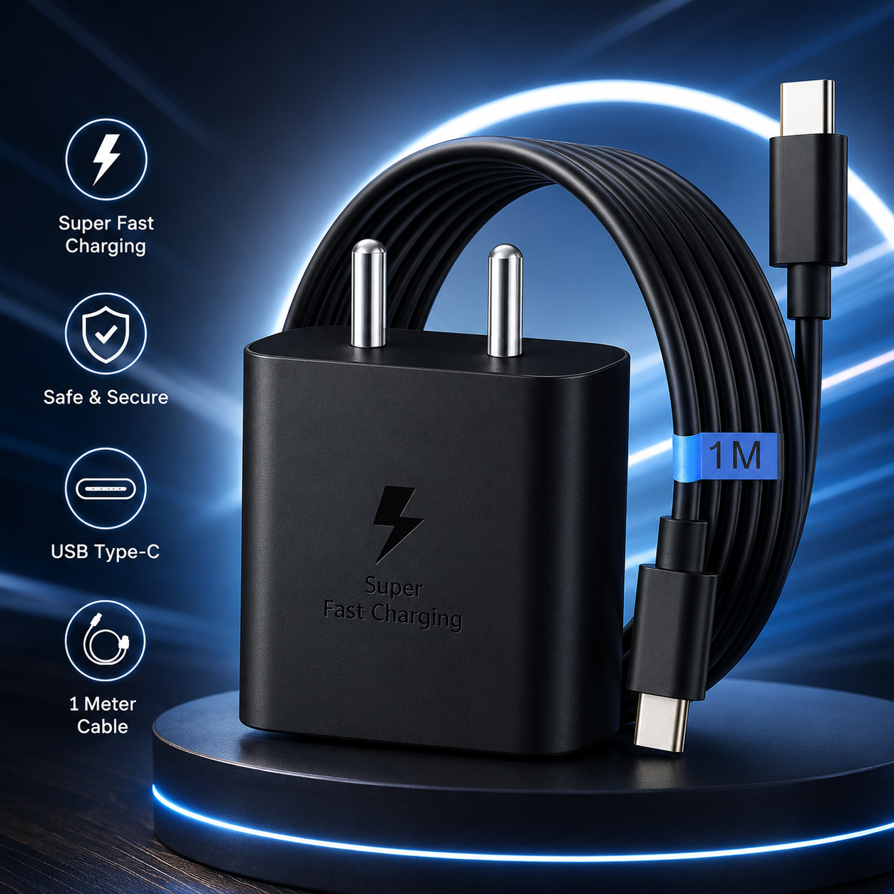 Samsung 65W Fast Charging Adapter with C to C Cable