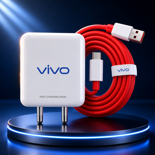 Vivo 65W Fast Charging Adapter with USB to Type-C Cable