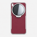 Vivo X300 5G Burgundy Luxe Phone Case with Chrome Edge & Circular Grip Stand