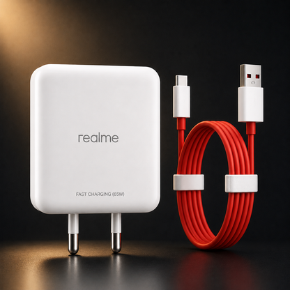 Realme 65W Fast Charging Adapter with USB to Type-C Cable