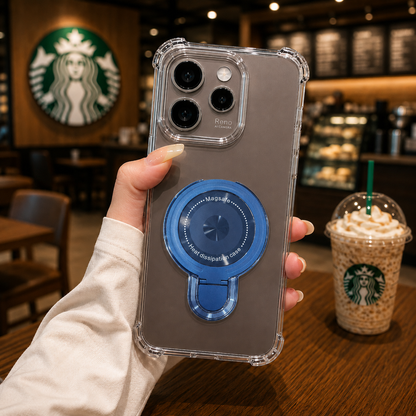 Oppo Reno 15 Pro Mini 5G Luxury Four Corner Invincible Bracket Ring Stand Case