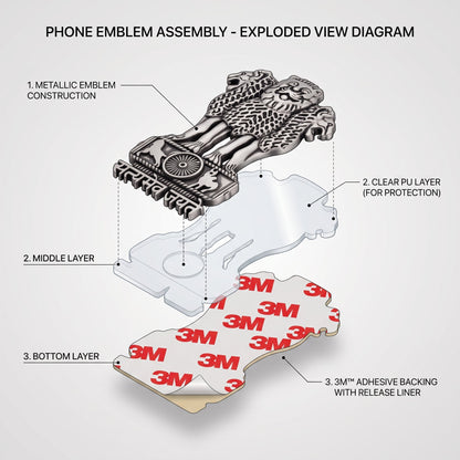 Vivo Y29 5G Compatible Satyamev Jayate 3D Metal Emblem Sticker