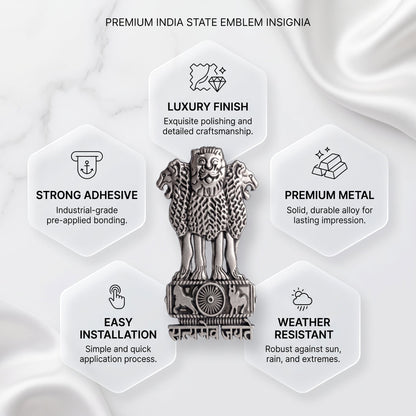 OPPO F31 5G Compatible Satyamev Jayate 3D Metal Emblem Sticker