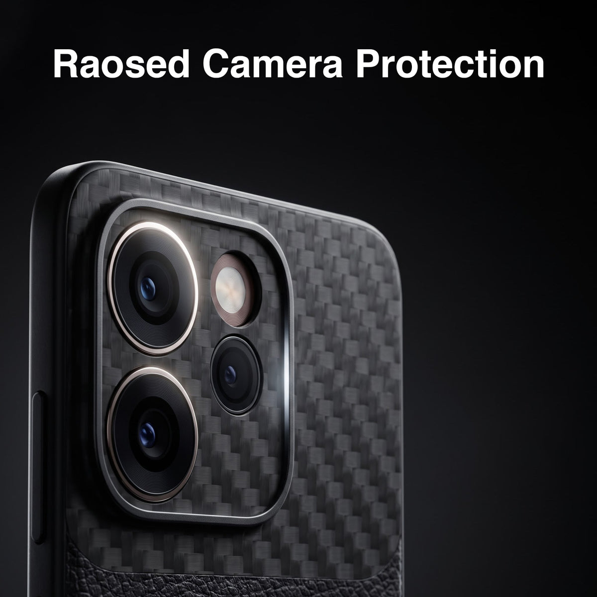Oppo Reno 15 Pro Mini 5G Samurai Mask Carbon Fiber Leather Hybrid Back Case