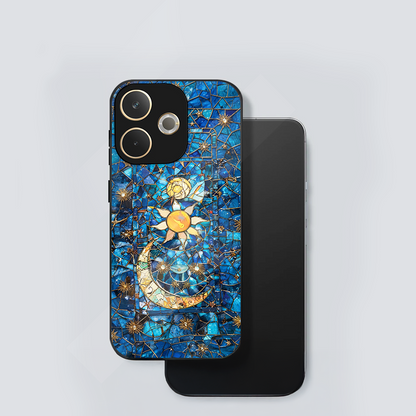 Oppo A5 Pro 5G Premium Acrylic Shockproof Glass Back Case (Sun-Moon)