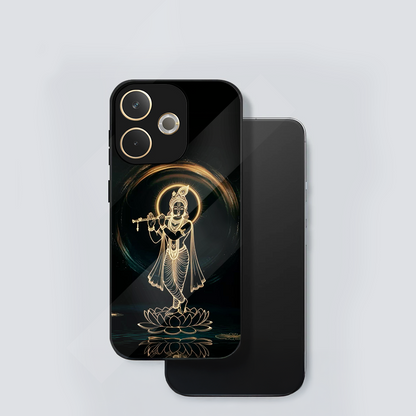Oppo A5 Pro 5G Premium Acrylic Shockproof Glass Back Case (Krishna Flute)