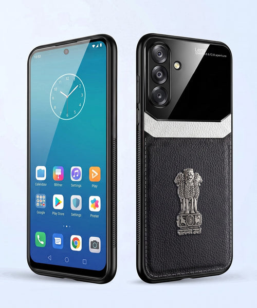 Samsung Galaxy A26 5G Satyamev Jayate 3D Metal Leather Back Case