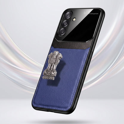 Samsung Galaxy A26 5G Satyamev Jayate 3D Metal Leather Back Case
