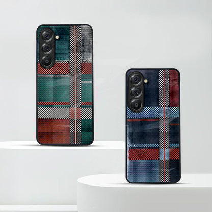 Samsung Galaxy A36 Luxury Grid Pattern Glass Back Shockproof Case