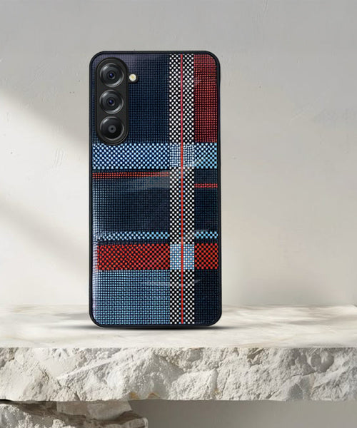 Samsung Galaxy A36 Luxury Grid Pattern Glass Back Shockproof Case