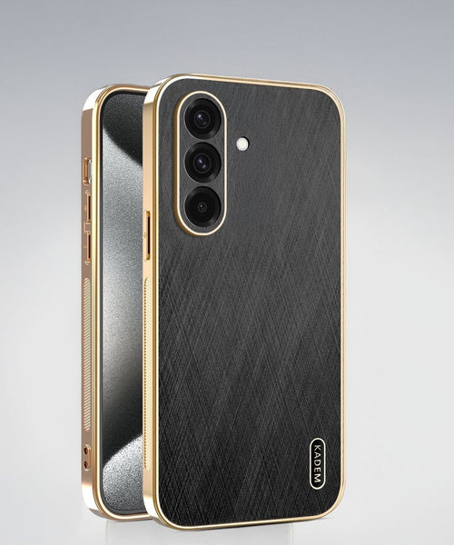 Samsung Galaxy A36 5G Premium Electroplated Frame Gold Thread Pattern Soft Case