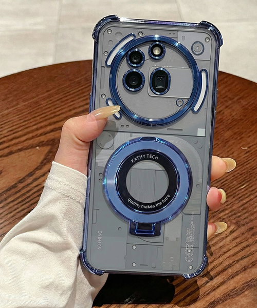 Nothing Phone 3a Pro 5G Original Luxury Magnifier Ring Stand Shockproof Airbags Corner Case