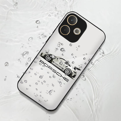 Oppo A5 Pro 5G Premium Acrylic Shockproof Glass Back Case (White Porsche)