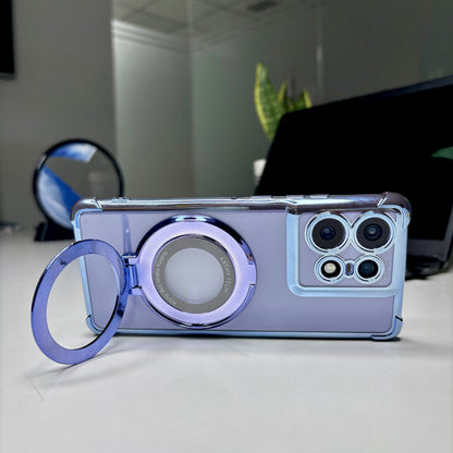 Motorola Edge 50 Pro 5G Original Luxury Magnifier Ring Stand Shockproof Airbags Corner Case