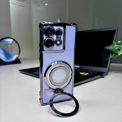 Motorola Edge 50 Pro 5G Original Luxury Magnifier Ring Stand Shockproof Airbags Corner Case