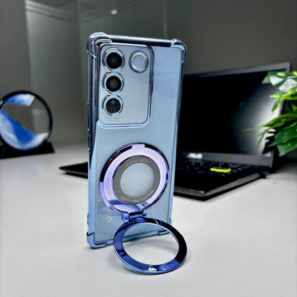 Vivo V27 5G Original Luxury Magnifier Ring Stand Shockproof Airbags Corner Case