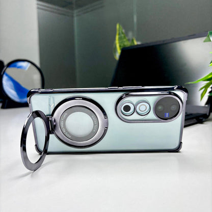 Vivo V40 Pro 5G Original Luxury Magnifier Ring Stand Shockproof Airbags Corner Case