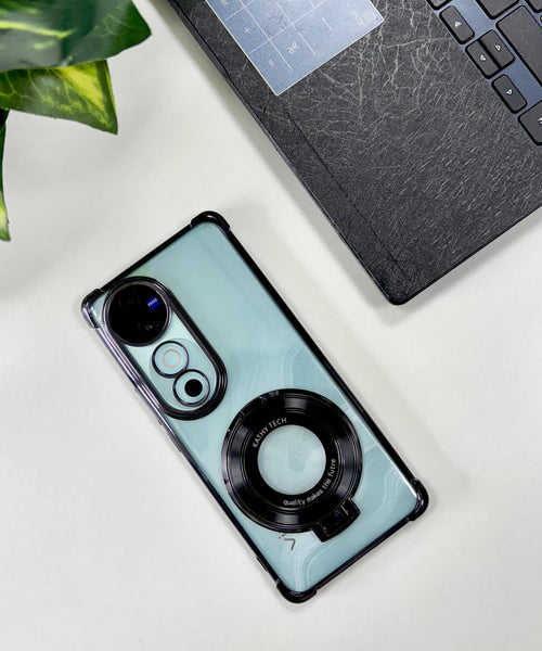 Vivo V40 Pro 5G Original Luxury Magnifier Ring Stand Shockproof Airbags Corner Case