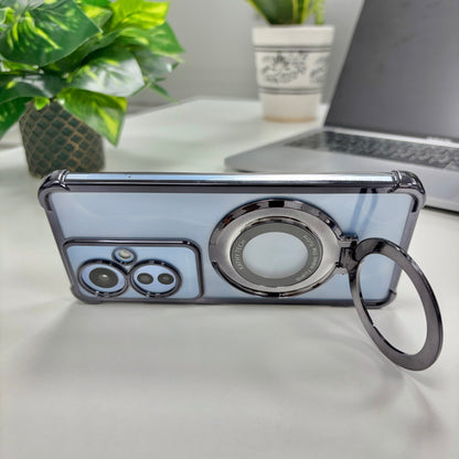 Oppo F25 Pro 5G Original Luxury Magnifier Ring Stand Shockproof Airbags Corner Case