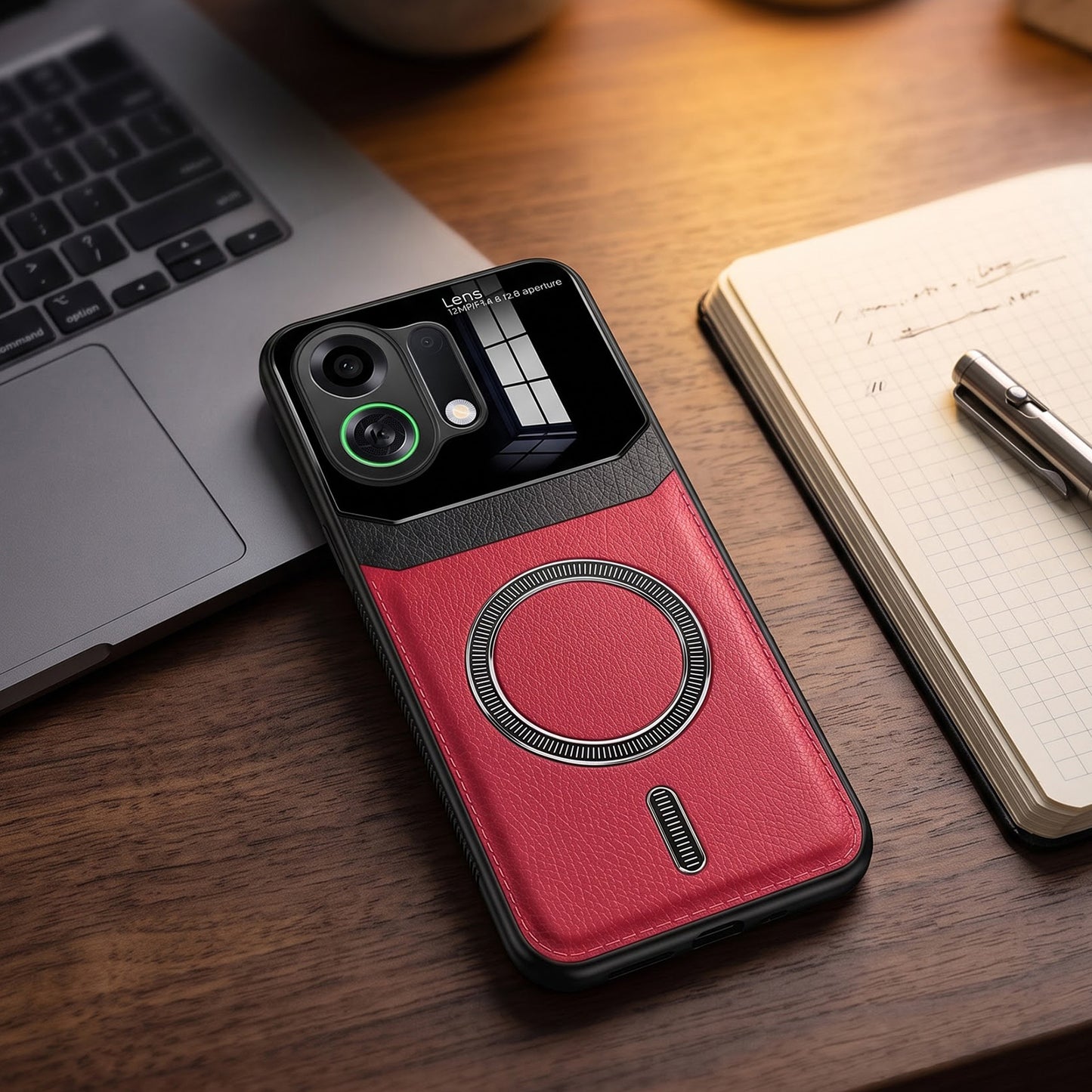Oppo K13 Turbo 5G Premium Magsafe Magnetic Leather Lens Protective Case