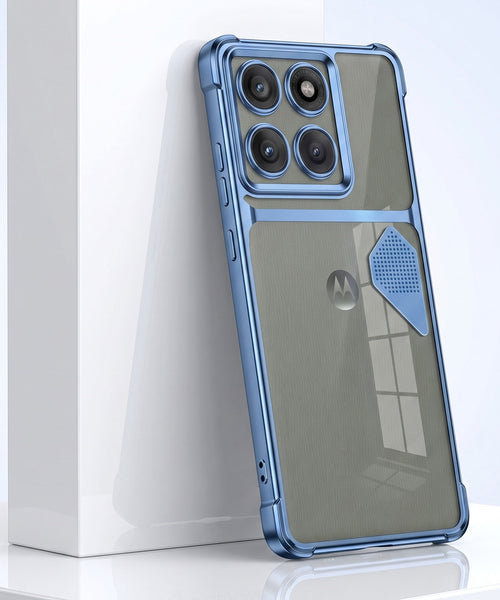 Motorola Edge 60 Pro 5G Dual-Tone Transparent Shockproof Heat Dissipation Case