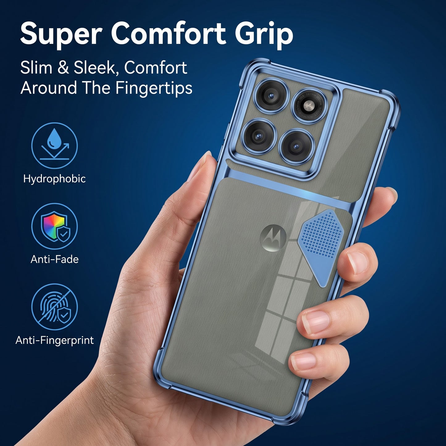 Motorola Edge 60 Pro 5G Dual-Tone Transparent Shockproof Heat Dissipation Case